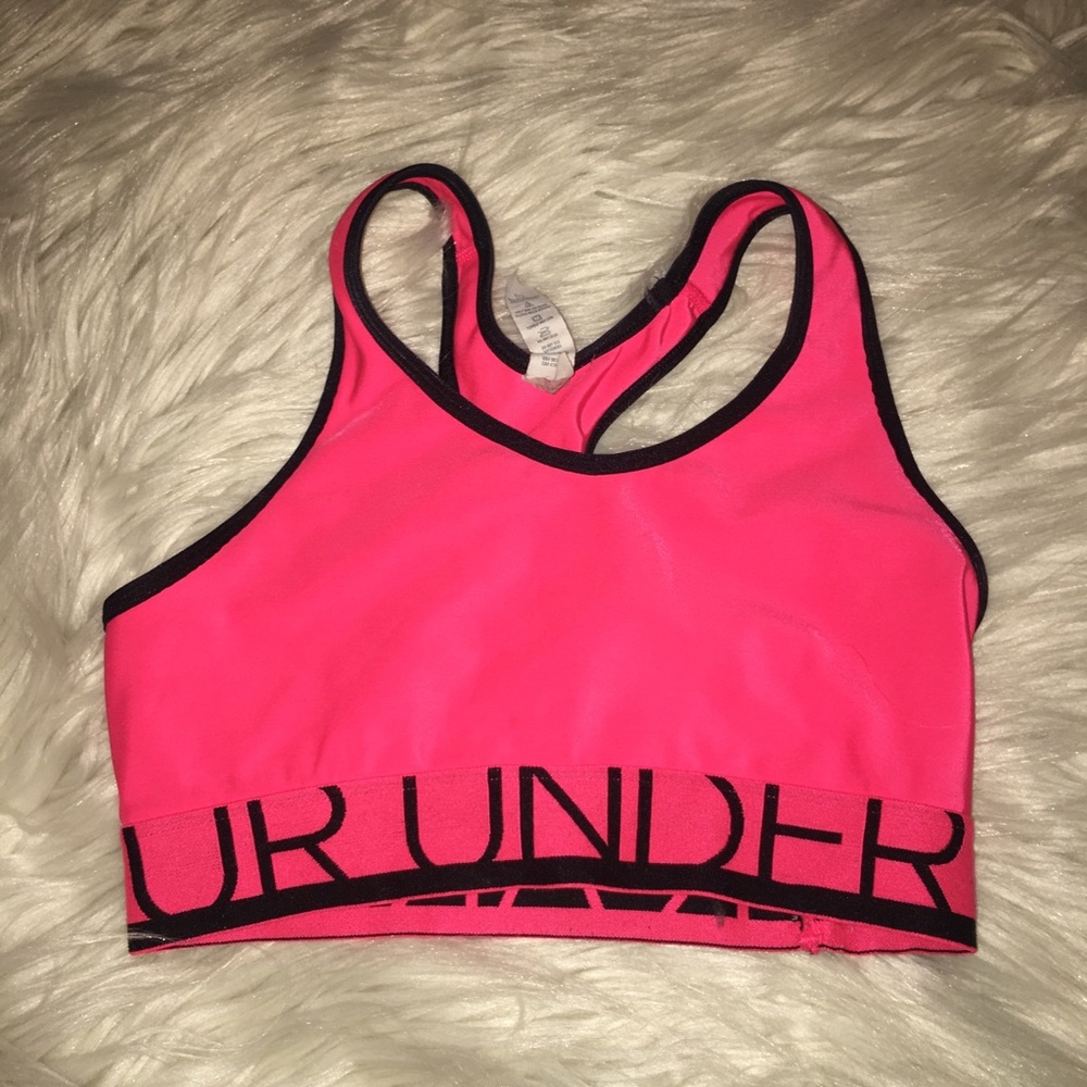Hot pink under armour sports bra